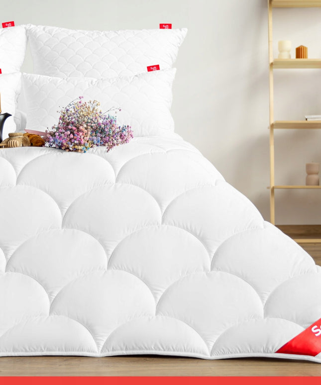 Antialerginė antklodė 90x200 Softimi visiems metų laikams šilta lengva dygsniuota mikropluošto antklodė Lenkijos gamybos