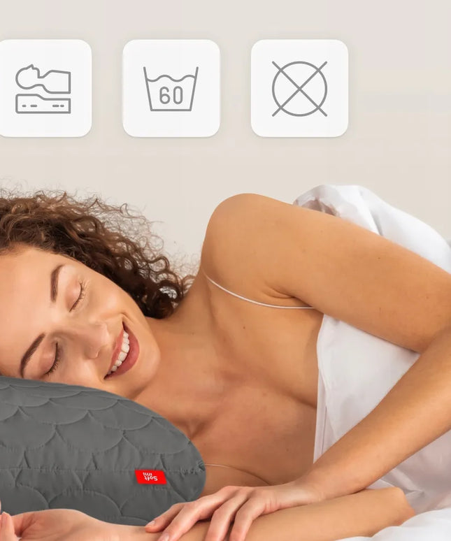 Antialerginė Pagalvė 2x40x40 cm Miego Komplektas Dygsniuota Pilka