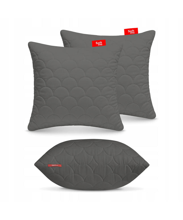 Antialerginė Pagalvė 2x40x40 cm Miego Komplektas Dygsniuota Pilka