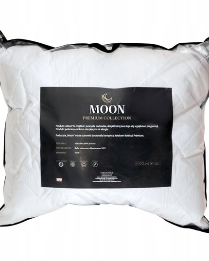 Antialerginė pagalvė 70x80 cm, dygsniuota, balta, pūkuota su silikoniniu užpildu MOON