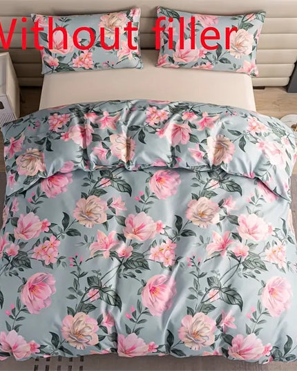 Antklodės komplektas, pagalvės užvalkalai, gėlių rašto (3 dalys)