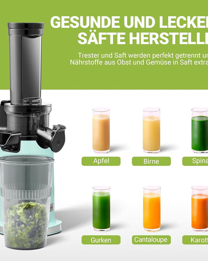 Aobosi SJ-014 mini lėtaeigė elektrinė sulčiaspaudė, žalia