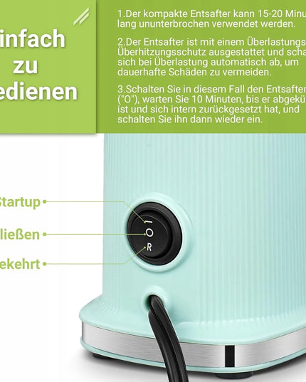 Aobosi SJ-014 mini lėtaeigė elektrinė sulčiaspaudė, žalia
