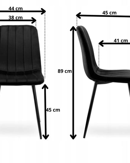 Apmuštas kėdė AURORA VELVET BLACK GOLD