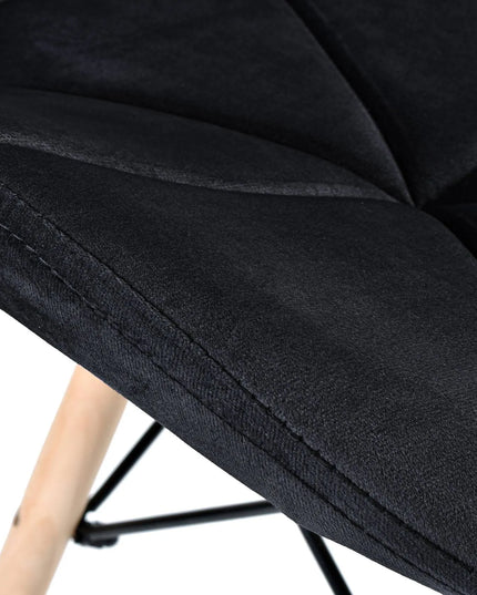 Apmuštas kėdė MURET VELVET – aksominė juoda
