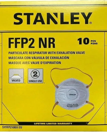 Apsauginė filtruojanti kaukė su vožtuvu, FFP2 NR, 10 vnt., Stanley [SYFFP210BX]