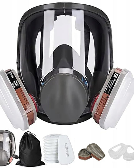 Apsauginė respiratorinė kaukė nuo dulkių + 2 anglies filtrai + 10 keičiamųjų filtrų