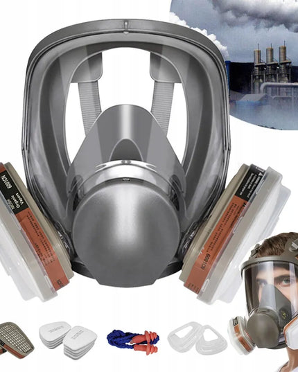 Apsauginė respiratorinė kaukė nuo dulkių + 2 anglies filtrai + 10 keičiamųjų filtrų