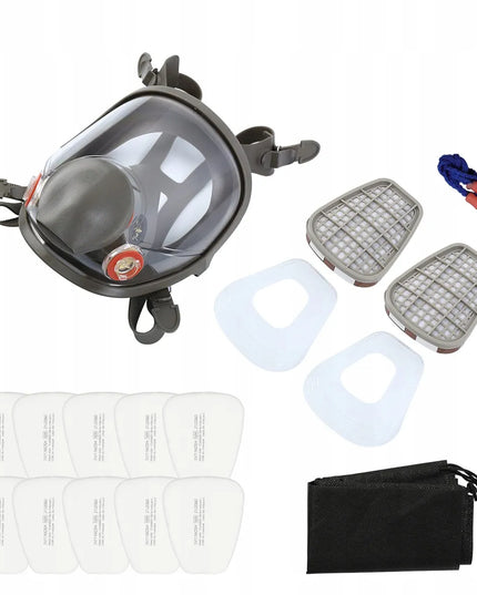 Apsauginė respiratorinė kaukė nuo dulkių + 2 anglies filtrai + 10 keičiamųjų filtrų