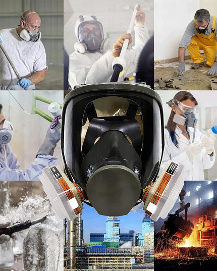 Apsauginė respiratorinė kaukė nuo dulkių + 2 anglies filtrai + 10 keičiamųjų filtrų