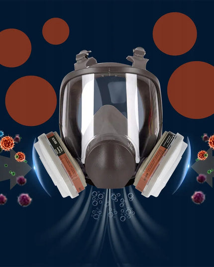 Apsauginė respiratorinė kaukė nuo dulkių + 2 anglies filtrai + 10 keičiamųjų filtrų