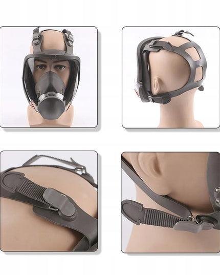 Apsauginė respiratorinė kaukė nuo dulkių + 2 anglies filtrai + 10 keičiamųjų filtrų