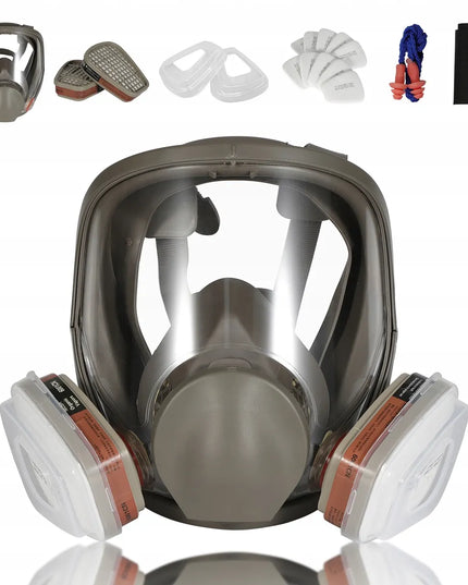 Apsauginė respiratorinė kaukė nuo dulkių + 2 anglies filtrai + 10 keičiamųjų filtrų