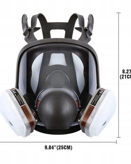 Apsauginė respiratorinė kaukė nuo dulkių + 2 anglies filtrai + 10 keičiamųjų filtrų