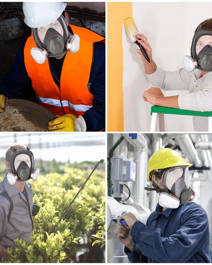 Apsauginė respiratorinė kaukė nuo dulkių + 2 anglies filtrai + 10 keičiamųjų filtrų
