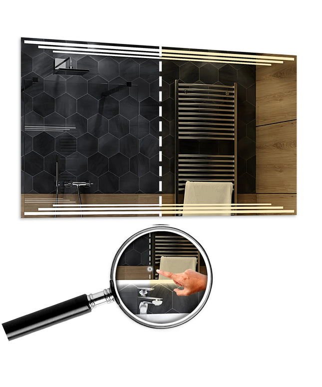 Apšviestas veidrodis „Alasta“ „Birma“ „Dual LED“ 140x60 cm su jutikliniu jungikliu