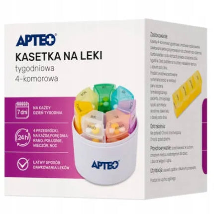 Apteo savaitinė vaistų dėžutė su 4 skyriais - 1 vnt.