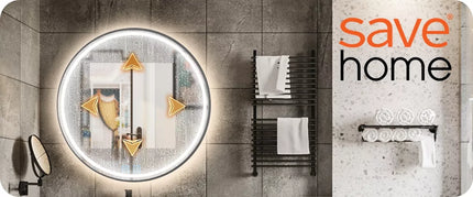 Apvalus 60 cm LED vonios veidrodis su jutikliniu valdymu, nuo rasojimo apsaugota funkcija ir 3 šviesos spalvomis