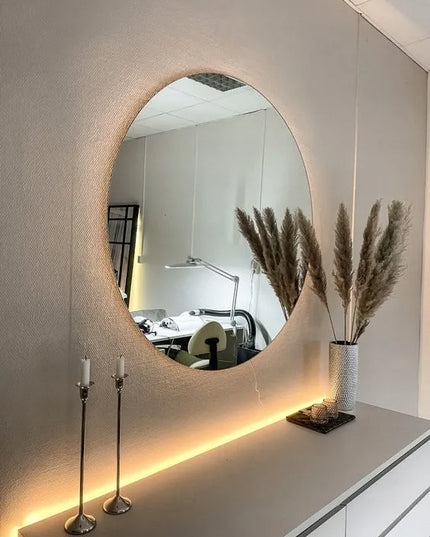 Apvalus vonios kambario veidrodis su LED apšvietimu, 100 cm, NATŪRALI šviesa