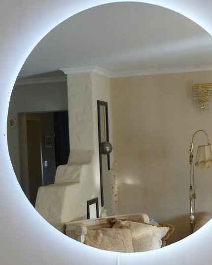 Apvalus vonios kambario veidrodis su LED apšvietimu, 100 cm, NATŪRALI šviesa