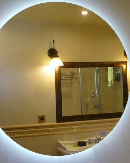 Apvalus vonios kambario veidrodis su LED apšvietimu, 100 cm, NATŪRALI šviesa