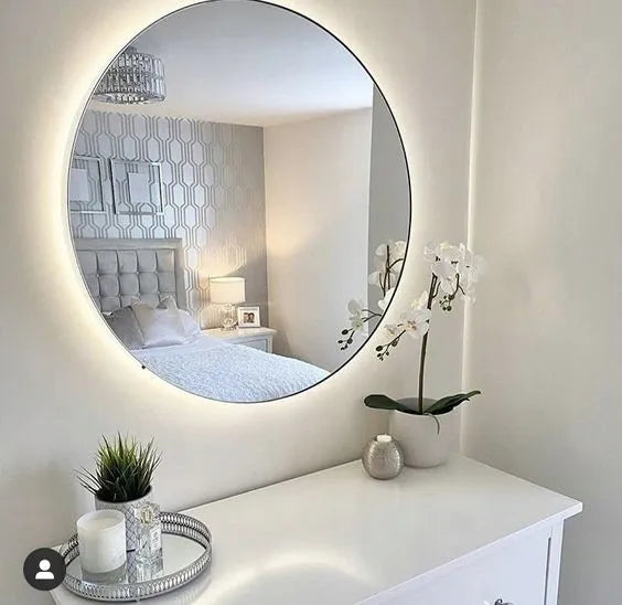 Apvalus vonios kambario veidrodis su LED apšvietimu, 100 cm, NATŪRALI šviesa
