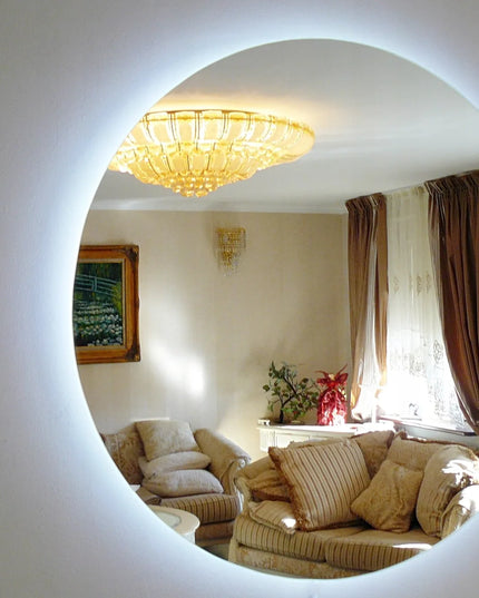 Apvalus vonios kambario veidrodis su LED apšvietimu, 100 cm, NATŪRALI šviesa
