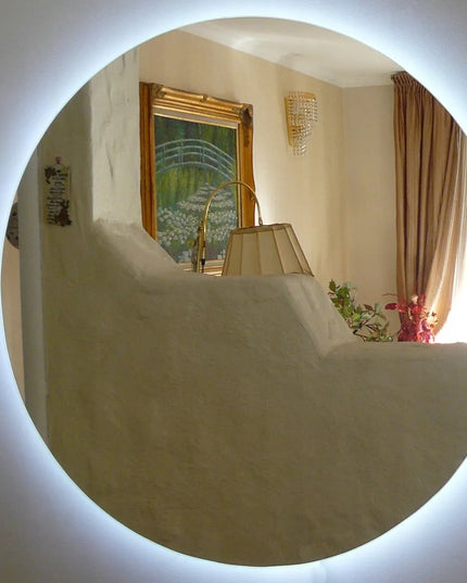 Apvalus vonios kambario veidrodis su LED apšvietimu, 100 cm, NATŪRALI šviesa