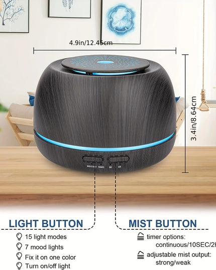 Aromaterapinis eterinių aliejų difuzorius 300 ml su LED apšvietimu ir USB