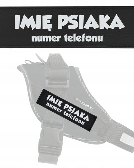 Atšvaitinė etiketė, skirta Julius K9 Mini 11x3 petnešoms – Jūsų tekstas