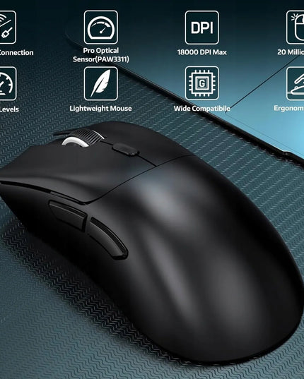 Attack Shark R1 belaidė žaidimų pelė, Bluetooth, 2.4 GHz