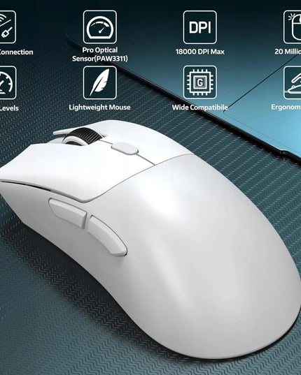 Attack Shark R1 belaidė žaidimų pelė, Bluetooth, 2.4GHz