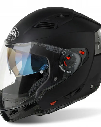 Atverčiamas modulinis motociklininko šalmas Airoh Executive Black Matt