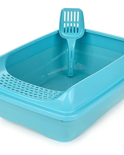 Atvira didelė katės kraiko dėžė Happet Select, mėlyna, 49 cm + semtuvėlis