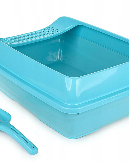 Atvira didelė katės kraiko dėžė Happet Select, mėlyna, 49 cm + semtuvėlis