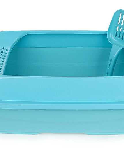 Atvira didelė katės kraiko dėžė Happet Select, mėlyna, 49 cm + semtuvėlis