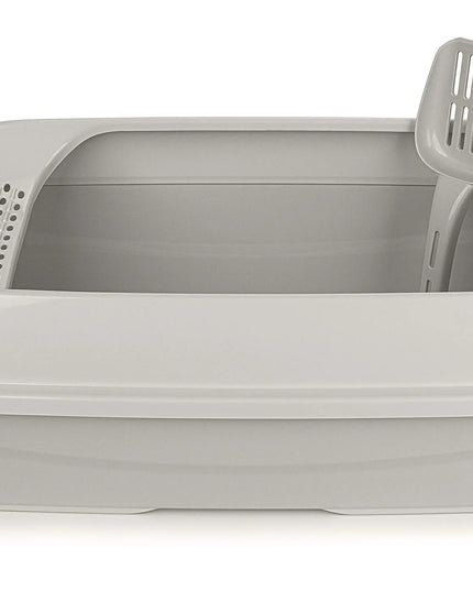 Atvira kačių kraiko dėžė Happet Select pilkai smėlinės spalvos 49 cm + semtuvėlis
