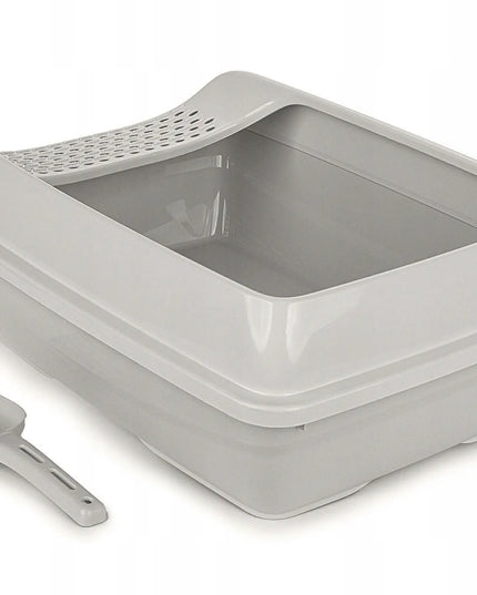 Atvira kačių kraiko dėžė Happet Select pilkai smėlinės spalvos 49 cm + semtuvėlis