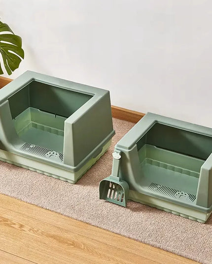 Atvira katės tualeto dėžė su smėlio filtru, aukšta sienelė, S dydis