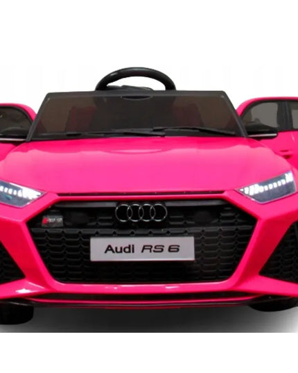 AUDI RS6 GT ROŽINIS akumuliatorinis automobilis, EVA ratai, odinė sėdynė, nuotolinio valdymo pultas