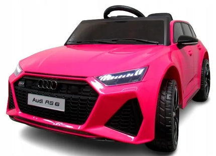 AUDI RS6 GT ROŽINIS akumuliatorinis automobilis, EVA ratai, odinė sėdynė, nuotolinio valdymo pultas
