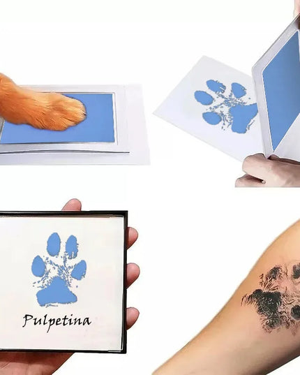 Augintinio pėdsako įspaudas, katės, šuns pėdsakų rinkinys, netepantis, suvenyras, dovana, ŠVIESIAI MĖLYNAS