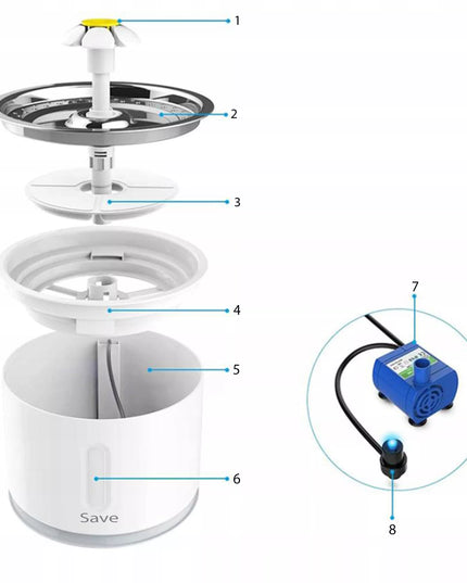 Automatinė girdykla-fontanas katėms ir šunims su filtru