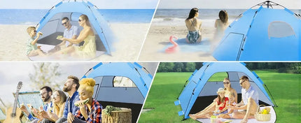 Automatinė palapinė „camp tent“ 4 asmenims, skirta poilsiui ir turizmui, žalia