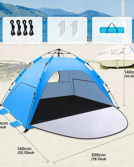 Automatinė palapinė „camp tent“ 4 asmenims, skirta poilsiui ir turizmui, žalia