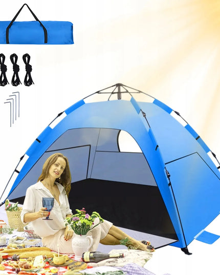 Automatinė palapinė „camp tent“ 4 asmenims, skirta poilsiui ir turizmui, žalia