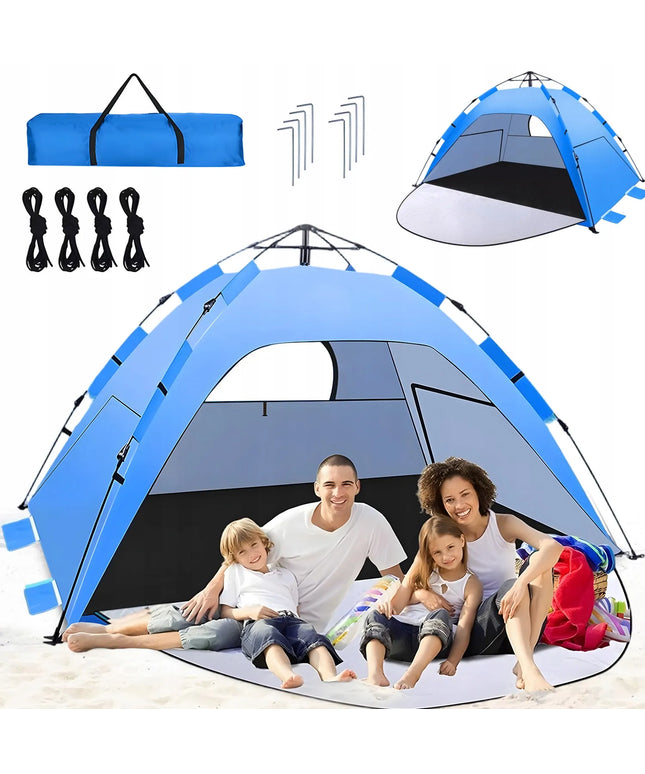 Automatinė palapinė „camp tent“ 4 asmenims, skirta poilsiui ir turizmui, žalia