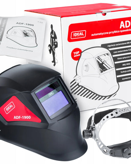 Automatinė suvirintojo kaukė Ideal ADF-1900 BLACK MIG MMA TIG ŠLIFAVIMAS
