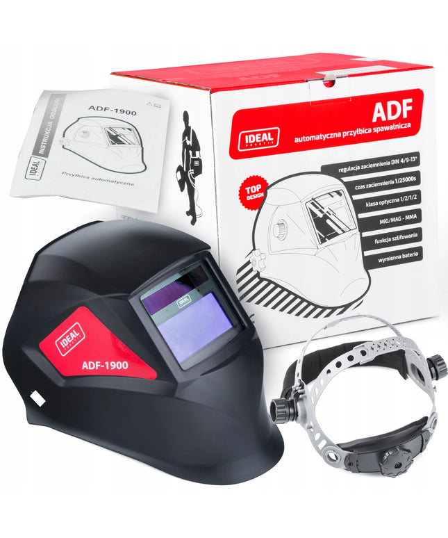Automatinė suvirintojo kaukė Ideal ADF-1900 BLACK MIG MMA TIG ŠLIFAVIMAS