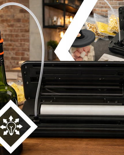Automatinė vakuuminė maisto pakavimo mašina RETOO, 110W + plėvelė ir priedai